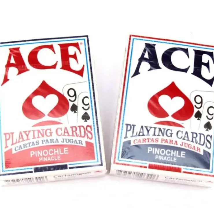 Cards>Ace Standard Size Pinochle Playing Cards - 1 Red Deck and 1 Blue Deck - Your Source for Gaming Essentials