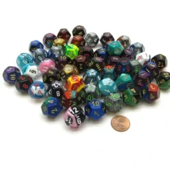 Dice>Bag of 50 Assorted Loose Gemini D12 Chessex Dice - Your Source for Gaming Essentials