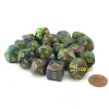Dice>Bag of 20 Festive Polyhedral Dice - Rio with Yellow Numbers - Your Source for Gaming Essentials