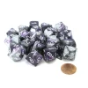 Dice>Bag of 20 Gemini Polyhedral Dice- Purple-Steel with White Numbers - Your Source for Gaming Essentials