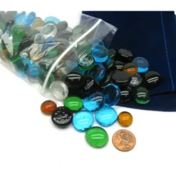 Board Games>Bag of 100 Life Stones Game Markers - Assorted Colors with Storage Bag - Your Source for Gaming Essentials