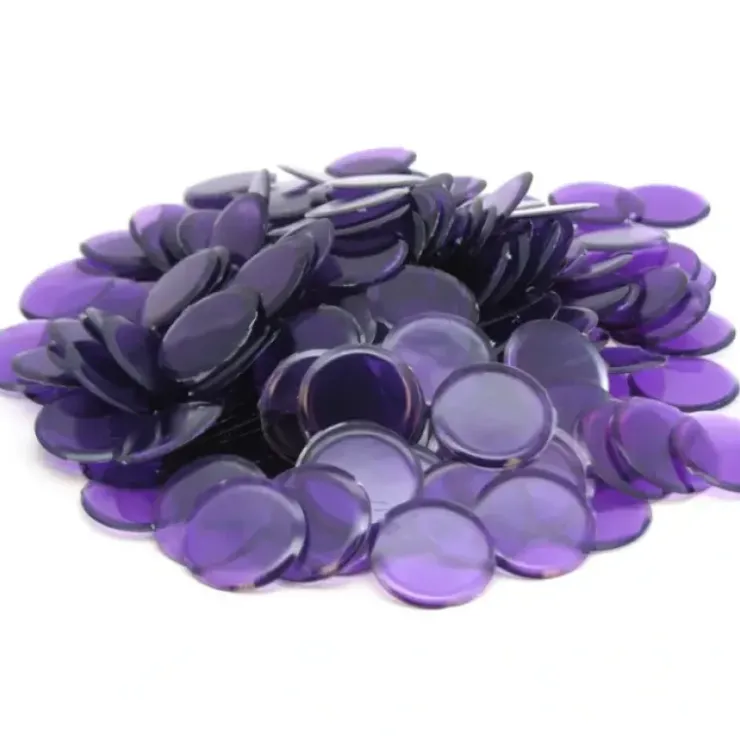 Board Games>Bag of 250 Plastic 19mm Round Sorting Chip Gaming Accessory - Purple - Your Source for Gaming Essentials
