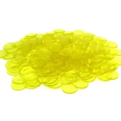 Board Games>Bag of 250 Plastic 19mm Round Sorting Chip Gaming Accessory - Yellow - Your Source for Gaming Essentials