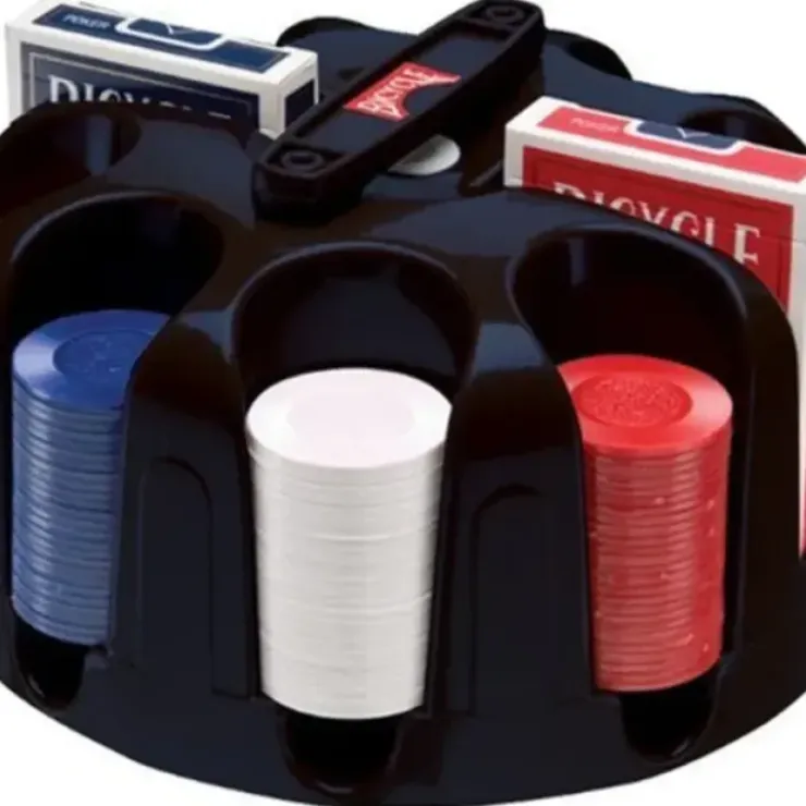 Cards>Bicycle Carousel Poker Set Rack, 200 2-Gram Poker Chips and 2 Decks of Cards - Your Source for Gaming Essentials