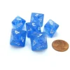 Dice>Borealis 15mm 8 Sided D8 Chessex Dice, 6 Pieces - Sky Blue with White - Your Source for Gaming Essentials