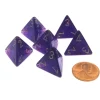 Dice>Borealis 18mm 4 Sided D4 Chessex Dice, 6 Pieces - Royal Purple with Gold - Your Source for Gaming Essentials