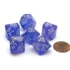 Dice>Borealis 16mm Tens D10 (00-90) Dice, 6 Pieces - Purple with White Numbers - Your Source for Gaming Essentials