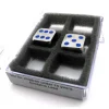 Dice>Box of 2 Zinc Metal Alloy D6 15mm Heavy Dice - Blue Pips - Your Source for Gaming Essentials