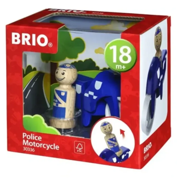 Toys>BRIO Wooden Police Officer and Motorcycle Toddler Play Toy - Your Source for Gaming Essentials