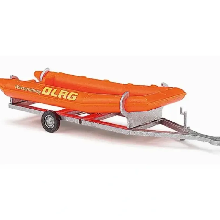 Busch 44924 HO German Life Saving Association Pontoon Rescue Boat with Trailer - Your Source for Gaming Essentials