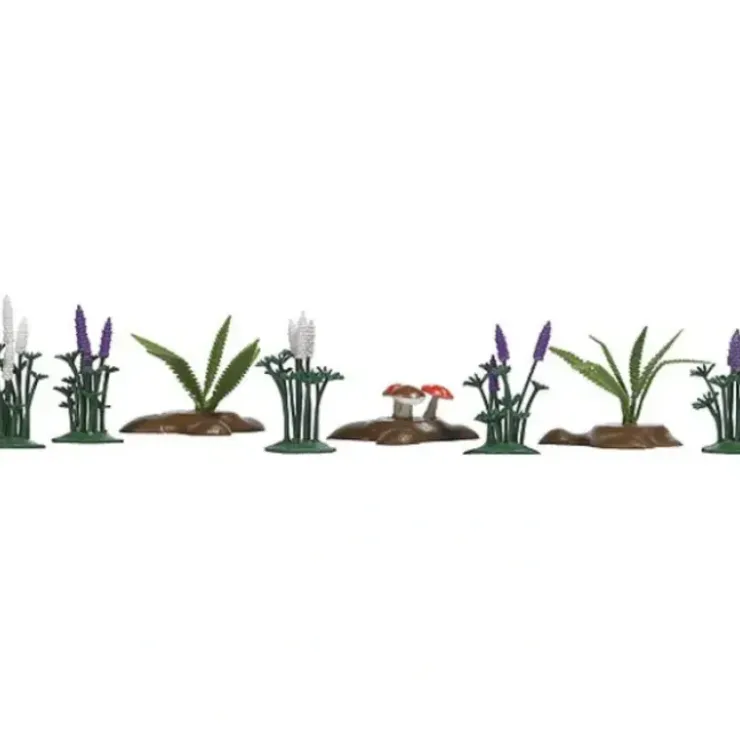 Busch HO Lupines Ferns & Mushrooms (Pack of 8) - Your Source for Gaming Essentials