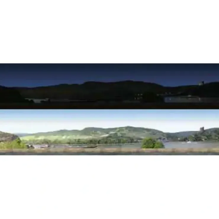 Busch 2876 HO/N/TT Day & Night 198 x 34 cm. Background River Scene - Your Source for Gaming Essentials