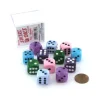 Dice>Case of 12 Deluxe Swirl 16mm Round Edge Dice - Assorted Colors - Your Source for Gaming Essentials