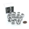 Dice>Case of 12 Deluxe Transparent 16mm Round Edge Dice - Clear with Black Pips - Your Source for Gaming Essentials