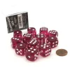 Dice>Case of 12 Deluxe Transparent 16mm Round Edge Dice - Magenta with White Pips - Your Source for Gaming Essentials
