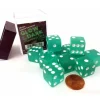 Dice>Case with 12 16mm Glow in the Dark Dice - Lime Color with White Pips - Your Source for Gaming Essentials