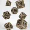Dice>Celtic Dice Set 3D Beige/Black Set (7) - Your Source for Gaming Essentials