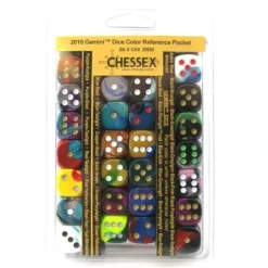 Dice>Chessex 2019 Gemini Dice Color Reference Packet - 26 D6 16mm Dice - Your Source for Gaming Essentials