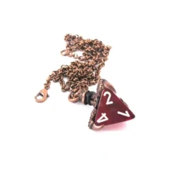 Dice>Chessex Jewelry Dice Pendant Necklace with Old Copper Finish - Holds a D4 Die - Your Source for Gaming Essentials