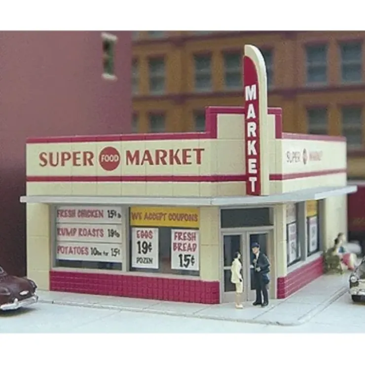 City Classics 114 HO Scale West End Market 3-7/8"W x 5-L1/8" x 2-3/8Building Kit - Your Source for Gaming Essentials