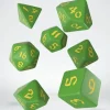 Dice>Classic Runic 7 Piece Polyhedral Dice Set - Green & Yellow - Your Source for Gaming Essentials