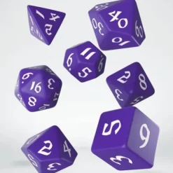 Dice>Classic Runic 7 Piece Polyhedral Dice Set - Purple & White - Your Source for Gaming Essentials