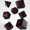 Dice>Classic Runic 7 Piece Polyhedral Dice Set - Black & Red - Your Source for Gaming Essentials