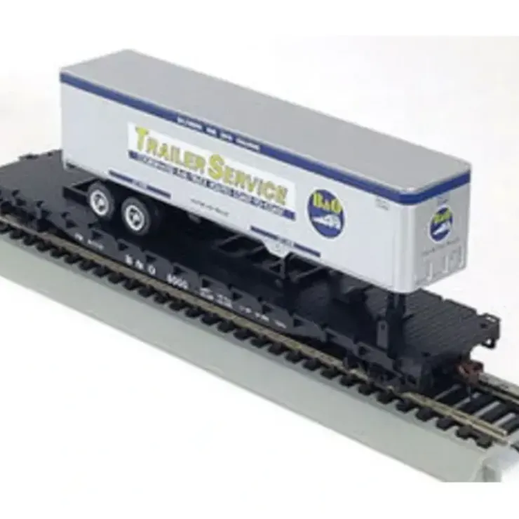 Con-Cor 9421 HO Baltimore & Ohio 54' Flatcar with 40' Trailer #8000 - Your Source for Gaming Essentials