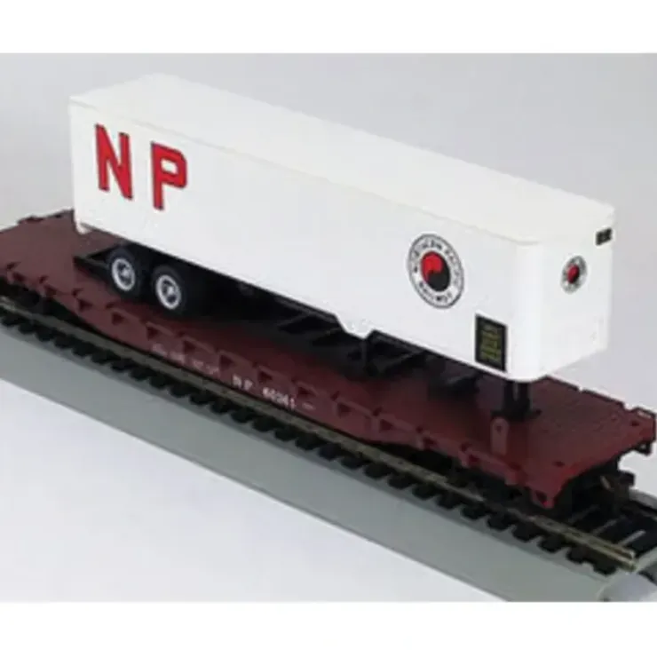 Con-Cor 9427 HO Northern Pacific 54' Flatcar with 40' Trailer - Kit #60361 - Your Source for Gaming Essentials