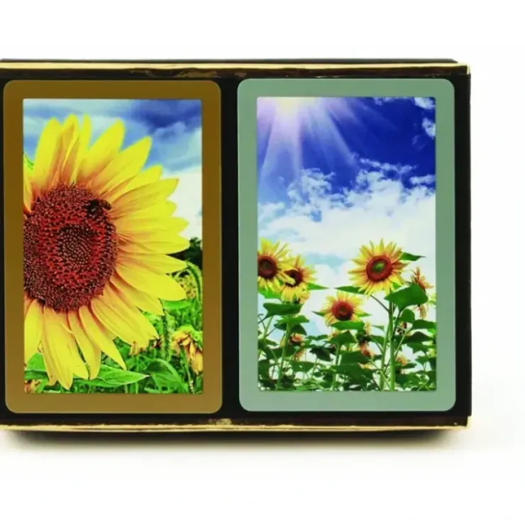 Cards>Congress Sunflowers Jumbo Index Bridge Playing Cards - 2 Deck Set - Your Source for Gaming Essentials