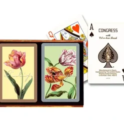 Cards>Congress Tulips Standard Index Bridge Playing Cards - 2 Deck Set - Your Source for Gaming Essentials