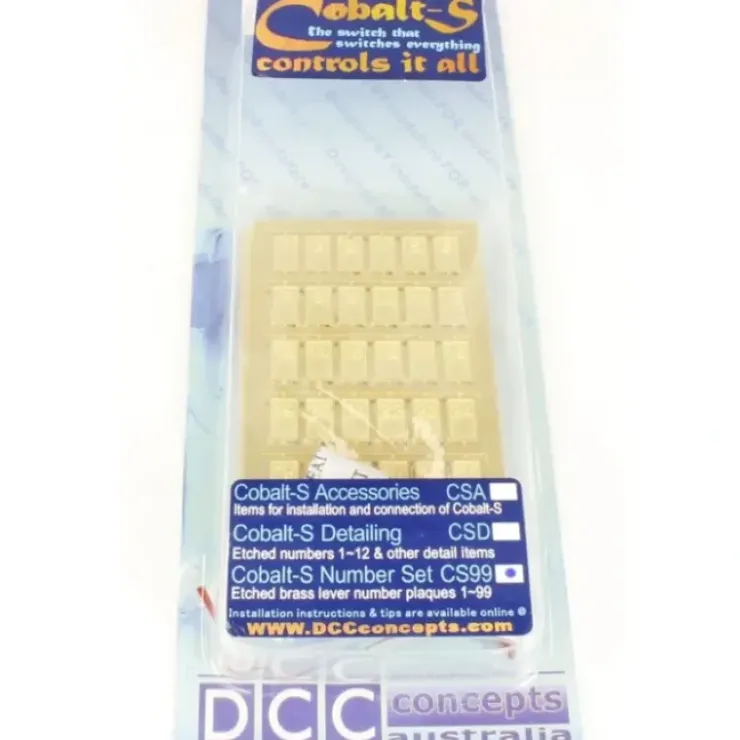 DCC Concepts CS99 COBALT Etched Brass Numbers "1 to 99" for Switch Levers - Your Source for Gaming Essentials