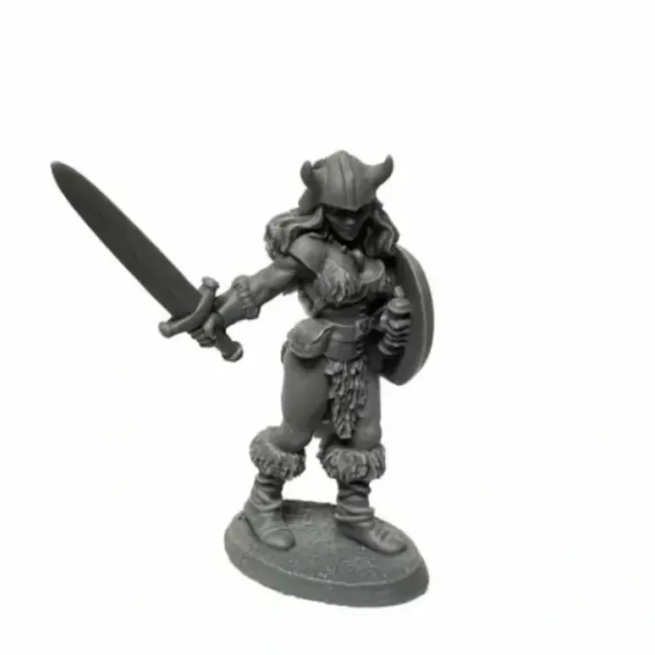 Tabletop Miniatures>Dungeon Dwellers Jana Frostwind Barbarian #07025 Unpainted Bones USA Plastic - Your Source for Gaming Essentials
