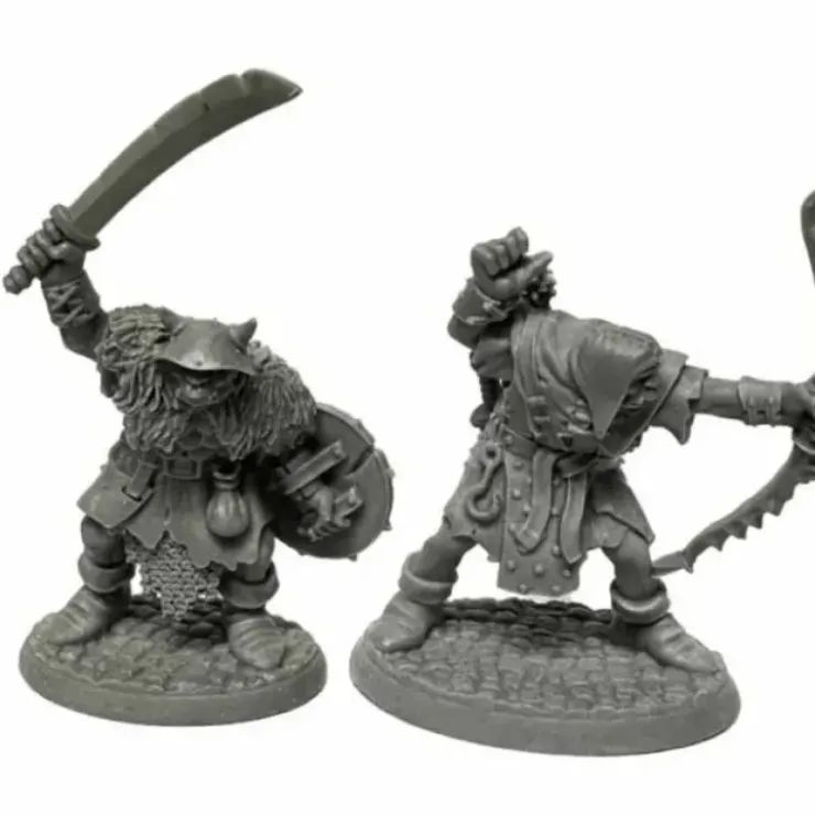Tabletop Miniatures>Dungeon Dwellers Orc Raiders (2) #07013 Bones USA Unpainted Plastic Figures - Your Source for Gaming Essentials