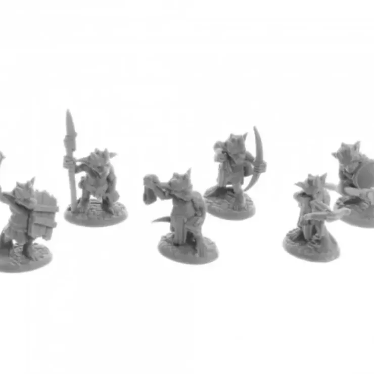 Tabletop Miniatures>Dungeon Dwellers Ratpelt Kobold Warriors (6) #07054 Bones USA Unpainted Plastic - Your Source for Gaming Essentials