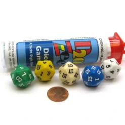 Dice>D20 Zee Dice Game - 5 D20 19mm Dice with Travel Tube and Instructions - Your Source for Gaming Essentials
