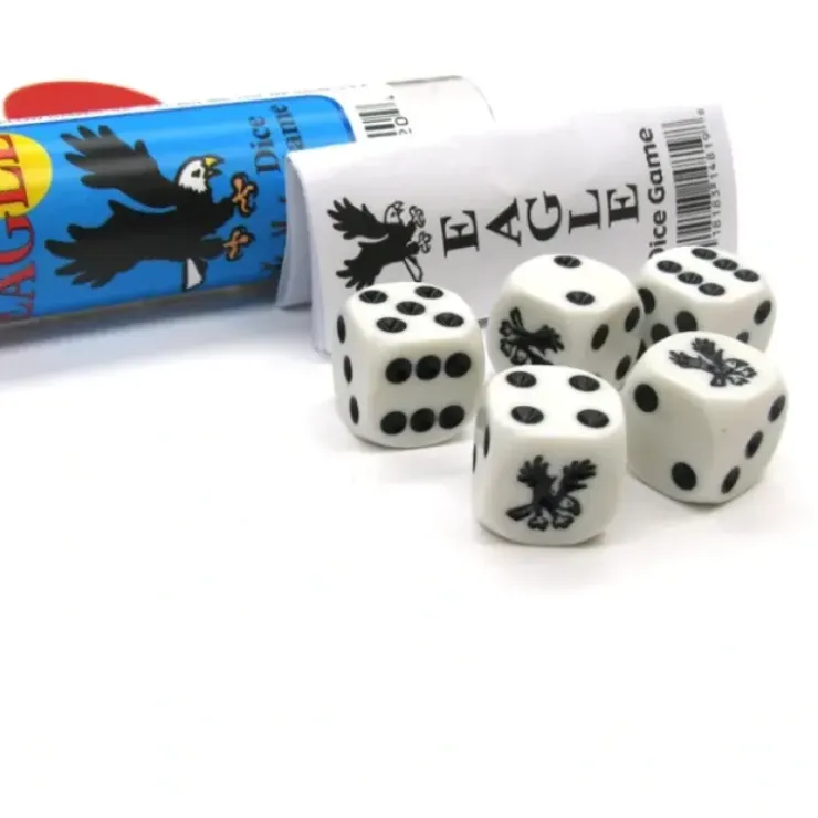 Dice>Eagle Dice Game 5 Dice Set with Travel Tube and Instructions - Your Source for Gaming Essentials
