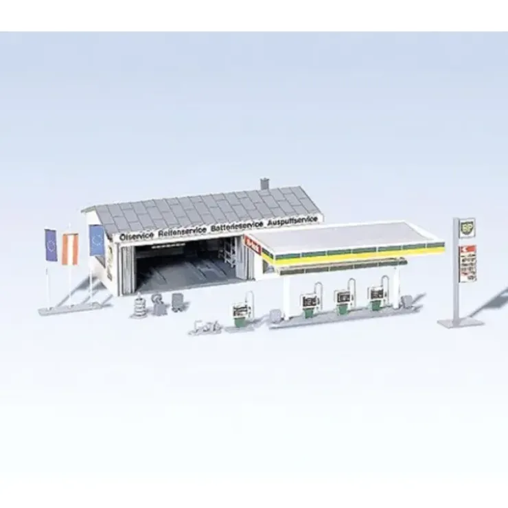 Faller 130345 Gas Station with Service Bay Building Kit - Your Source for Gaming Essentials