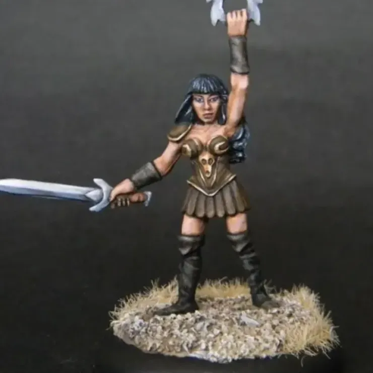 Tabletop Miniatures>Female Gladiator #03-161 Classic Ral Partha Fantasy RPG Metal Figure - Your Source for Gaming Essentials