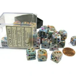 Dice>Festive 12mm D6 Chessex Dice Block (36 Dice) - Vibrant with Brown Pips - Your Source for Gaming Essentials