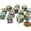 Dice>Festive 16mm D6 Chessex Dice Block (12 Dice) - Vibrant with Brown Pips - Your Source for Gaming Essentials