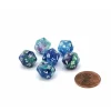 Dice>Festive 12mm Mini 20 Sided D20 Dice, 6 Pieces - Waterlily with White Numbers - Your Source for Gaming Essentials