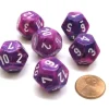Dice>Festive 18mm 12 Sided D12 Chessex Dice, 6 Pieces - Violet with White - Your Source for Gaming Essentials