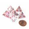 Dice>Festive 18mm 4 Sided D4 Chessex Dice, 6 Pieces - Pop Art with Red Numbers - Your Source for Gaming Essentials