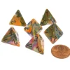 Dice>Festive 18mm 4 Sided D4 Chessex Dice, 6 Pieces - Vibrant with Brown - Your Source for Gaming Essentials
