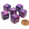 Dice>Festive 15mm 6-Sided D6 Numbered Chessex Dice, 6 Pieces - Violet with White - Your Source for Gaming Essentials