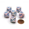 Dice>Festive 16mm Tens D10 (00-90) Chessex Dice, 6 Pieces - Pop Art with Blue Numbers - Your Source for Gaming Essentials