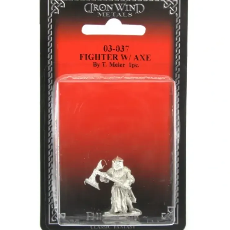 Tabletop Miniatures>Fighter with Axe #03-037 Classic Ral Partha Fantasy RPG Metal Figure - Your Source for Gaming Essentials