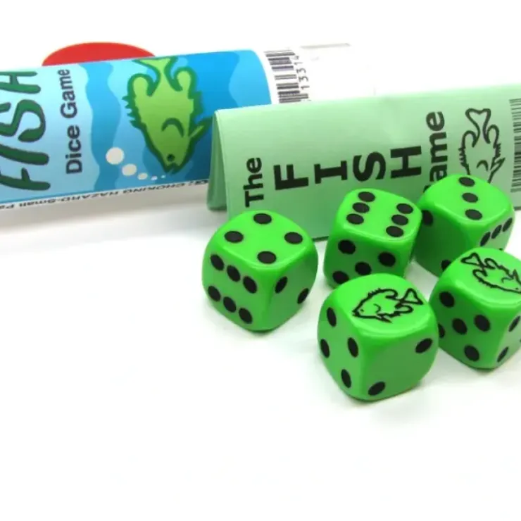 Dice>Fish Dice Game 5 Dice Set with Travel Tube and Instructions - Your Source for Gaming Essentials