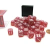 Dice>Frosted 12mm D6 Chessex Dice Block (36 Die) - Red with White Pips - Your Source for Gaming Essentials